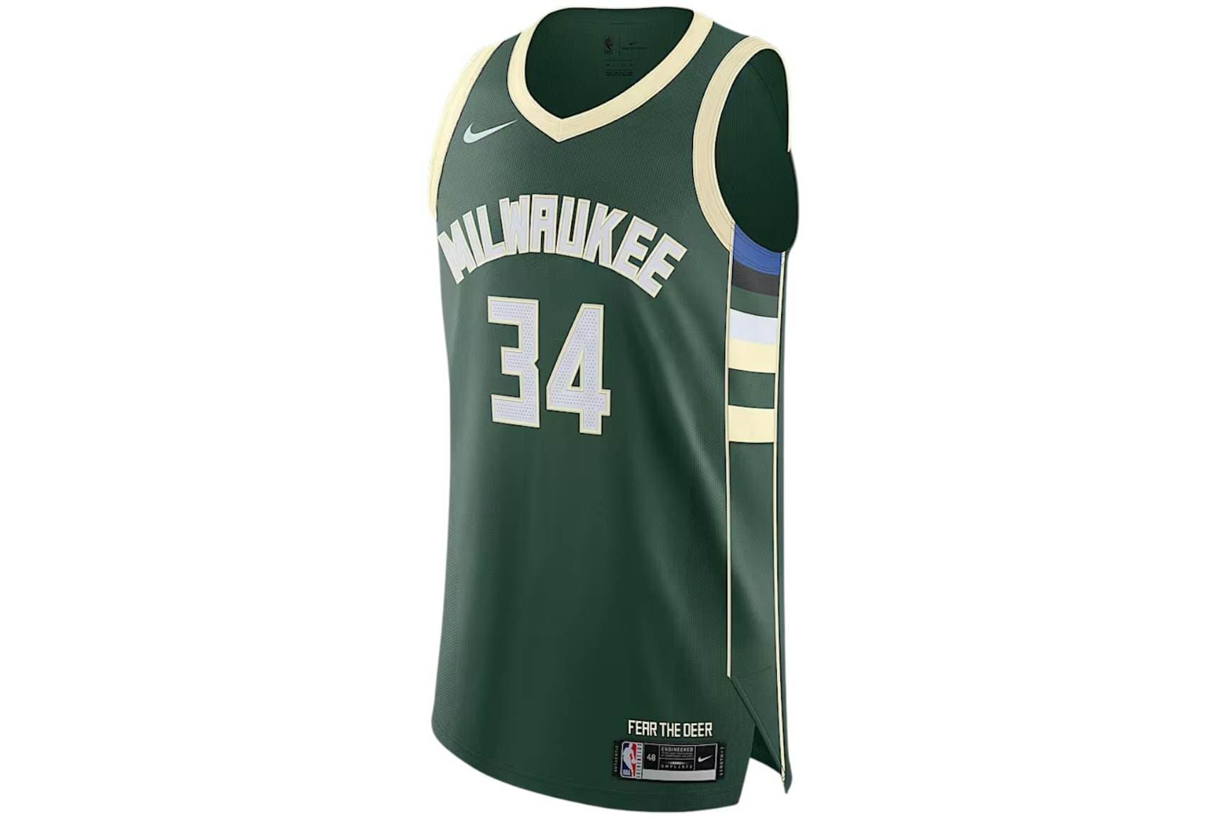 Nike NBA Milwaukee Bucks Giannis Antetokounmpo 34 Authentic Jersey