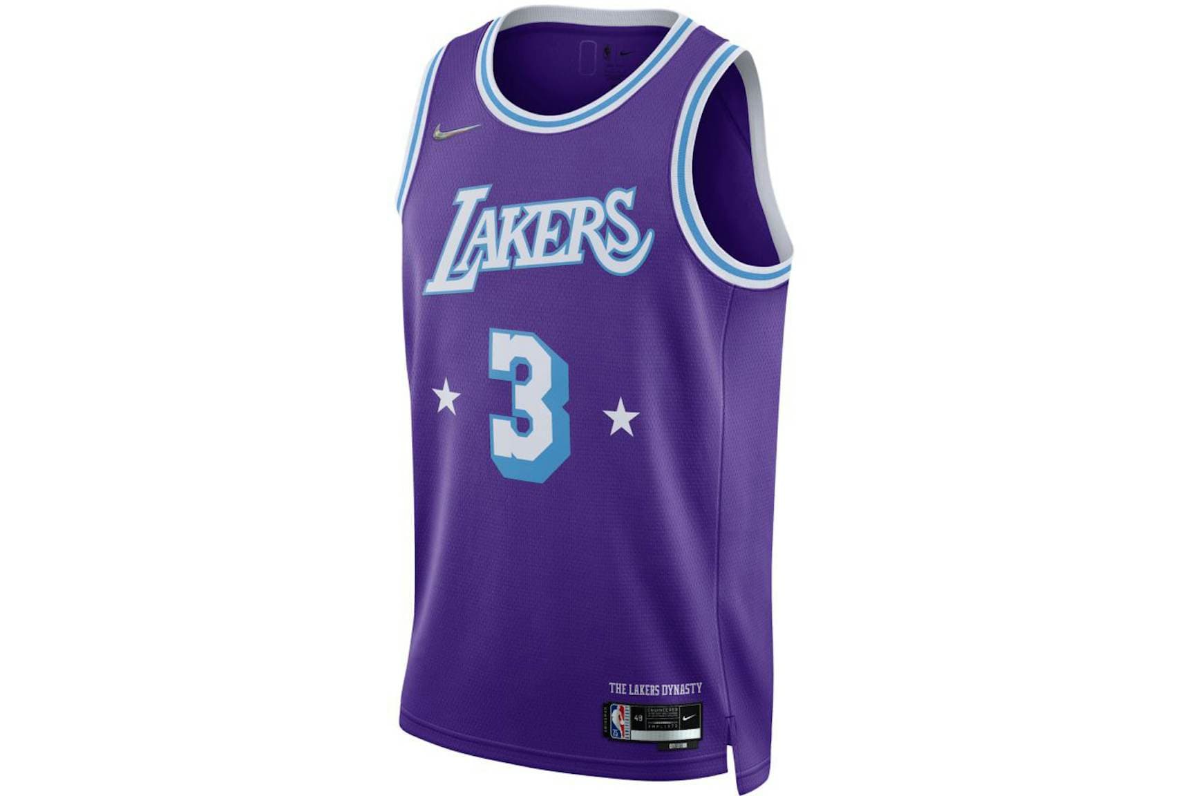 Nike NBA Los Angeles Lakers Anthony Davis 3 75TH Anniversary Icon Edition Swingman Jersey
