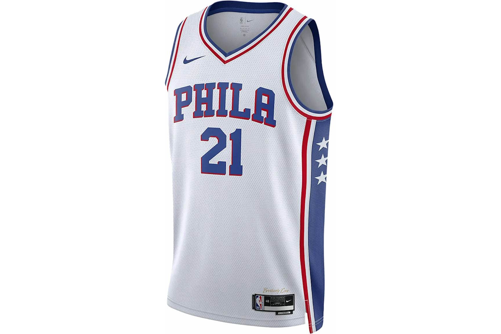 Nike NBA Philadelphia 76ers Joel Embiid 21 Association Edition Swingman Jersey
