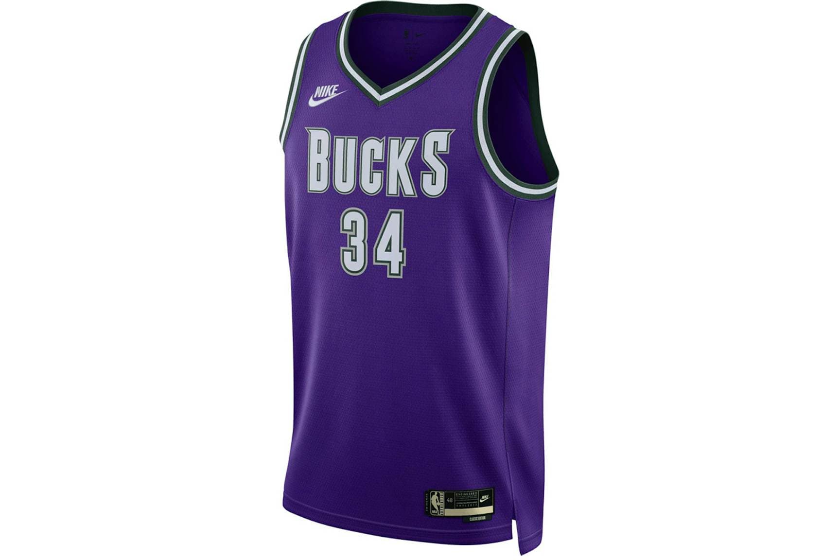 Nike NBA Classics HWC Milwaukee Bucks Giannis Antetokounmpo 34 Swingman Jersey