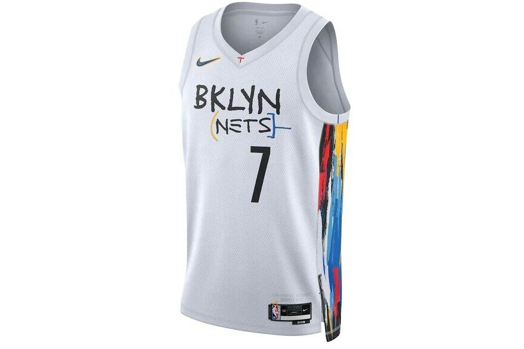 Nike NBA x Jean Michel Basquiat Brooklyn Nets Kevin Durant 7 City Edition Swingman Jersey