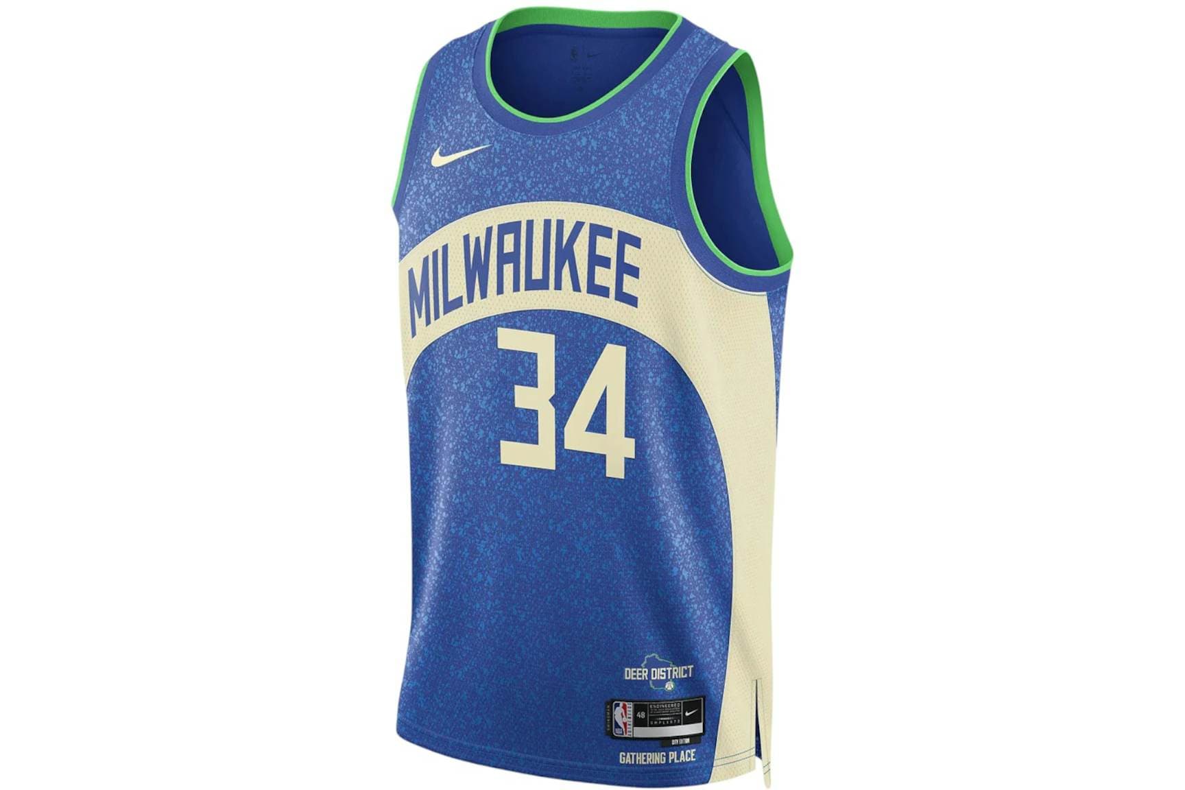 Nike NBA Milwaukee Bucks Giannis Antetokounmpo 34 Swingman Jersey