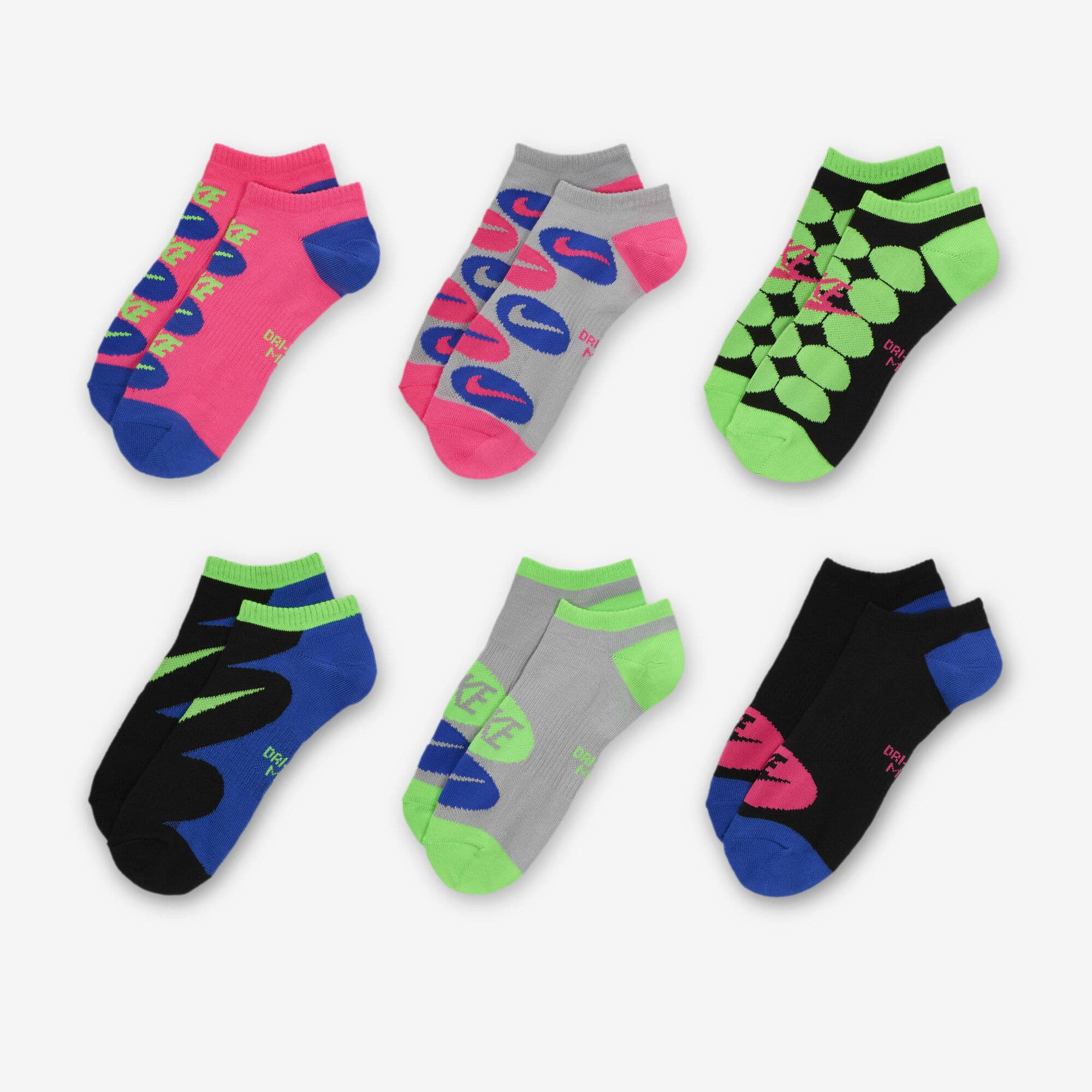 Nike Everyday Calcetines Invisibles de Tejido Dri Fit Pack de 6 Pares