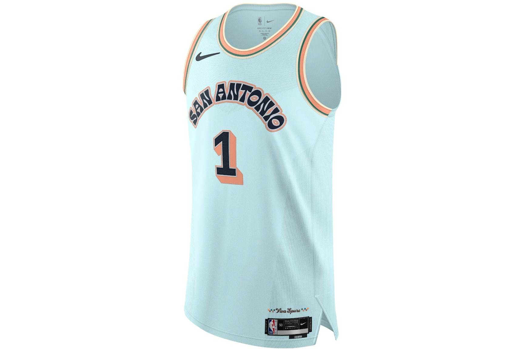 Nike NBA San Antonio Spurs Victor Wembanyama Dri Fit ADV Authentics City Edition Jersey Largo +2
