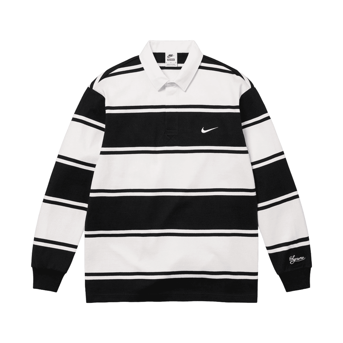 Nike x Supreme Stripe Rugby Polo con Logo Bordado